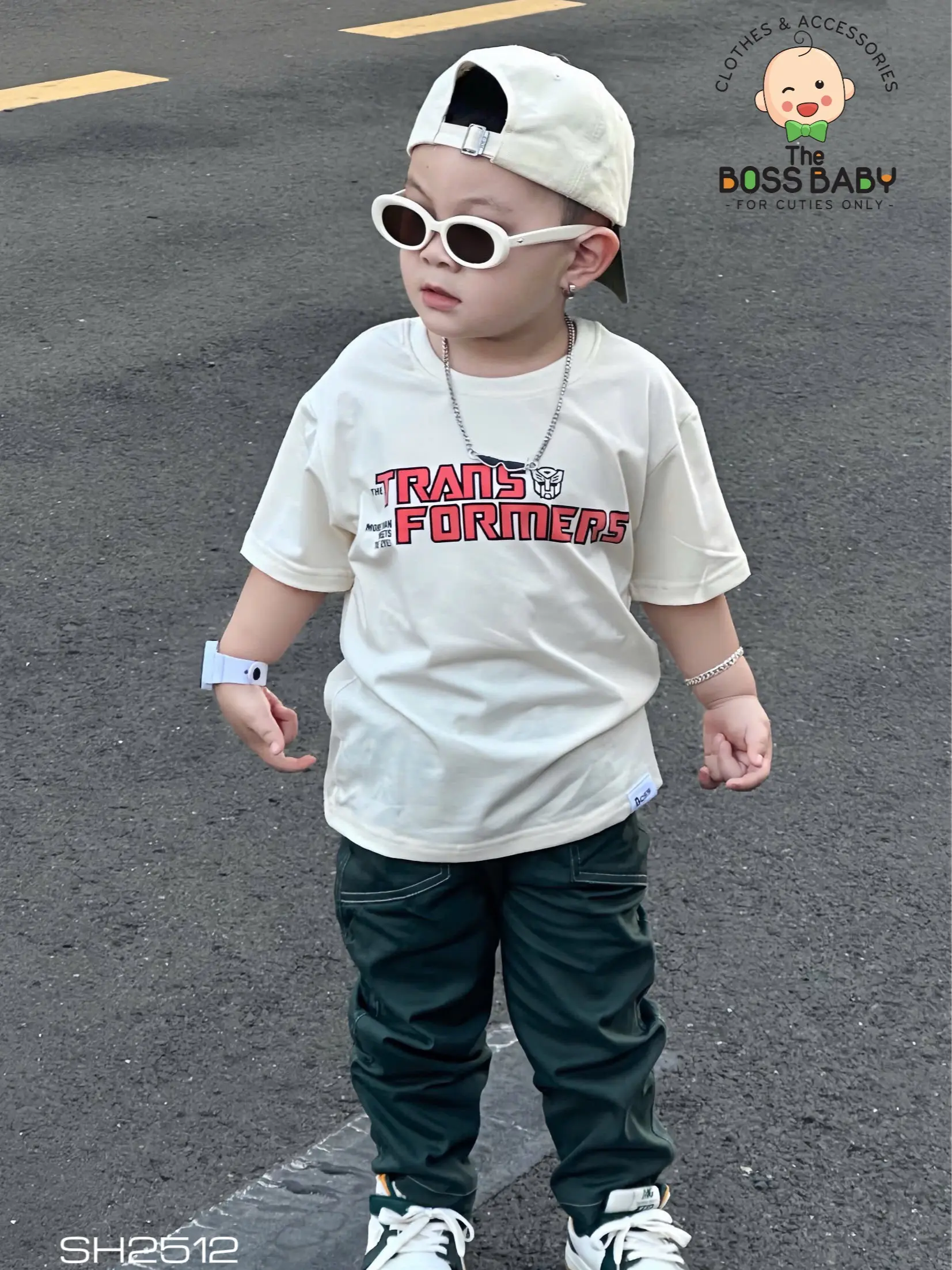 Set bộ kem xanh robot biến hình (9-35kg) - SH2512 - ThebossbabyVN - áo cotton quần kaki