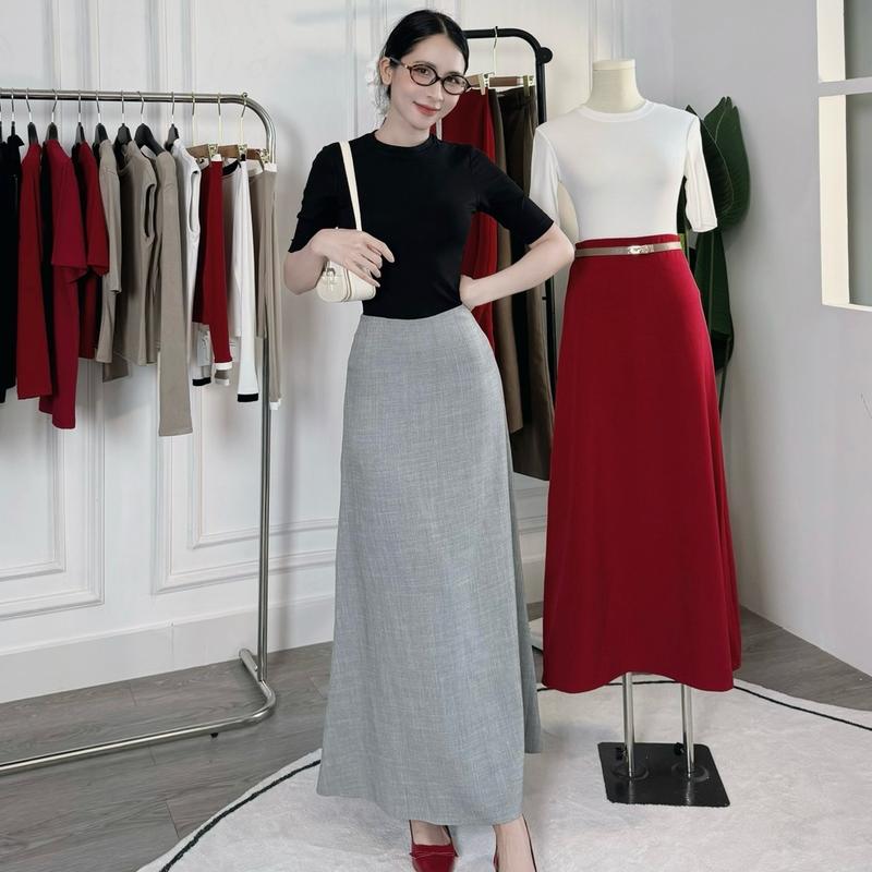 ( DEAL MỞ BÁN) Chân váy dài chữ A Basic form đẹp 4
