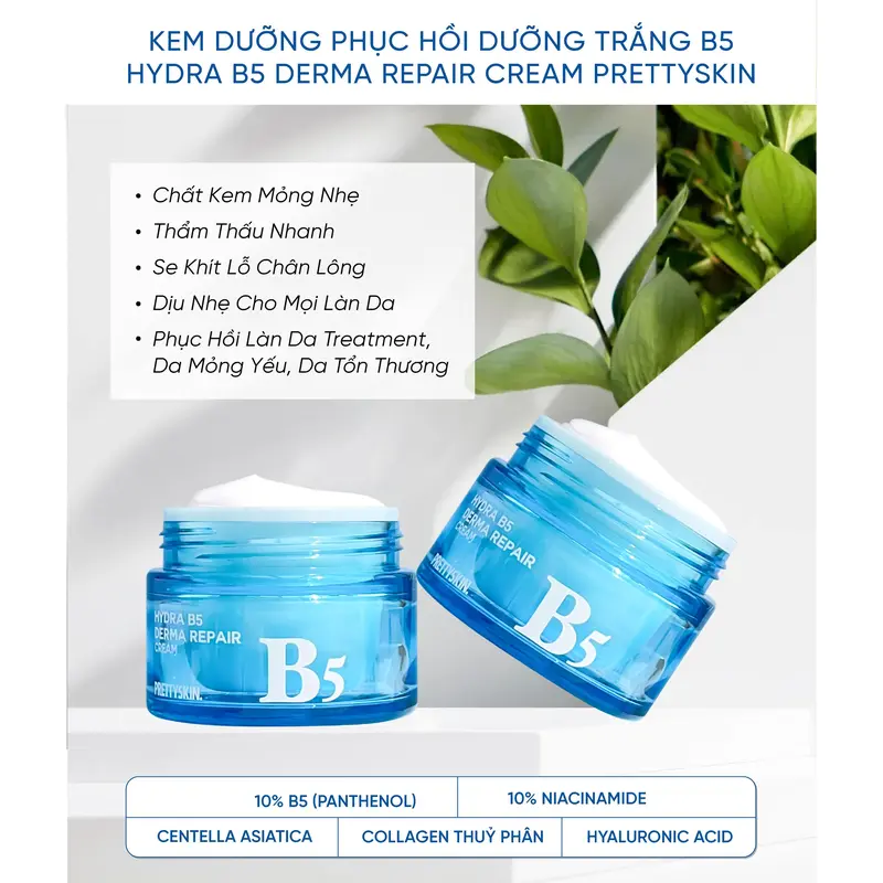 Prettyskin Kem dưỡng Hydra B5 Derma Repair Cream 52ml Skincare   Chăm Sóc Da Dưỡng Ẩm Da Làm Đẹp Da 7
