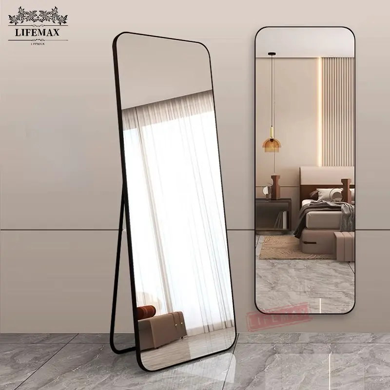 [SG Seller]Full Length Mirror Standing Mirror Floor mirror bedroom Wall hanging Dressing Mirror Round Edge Mirror
