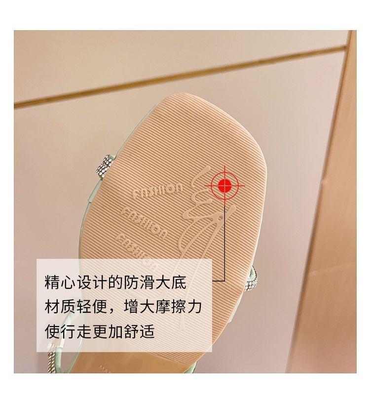 Product Introduction of Sandal untuk Wanita, Rekaan Berlian buatan, Gaya Baru Tahun Ini, Tumit Chunky, Sangat Panas, Kasut Tumit Tinggi, Elegan, Sandal Dua Hala, Sesuai untuk Musim Panas, 2025 35