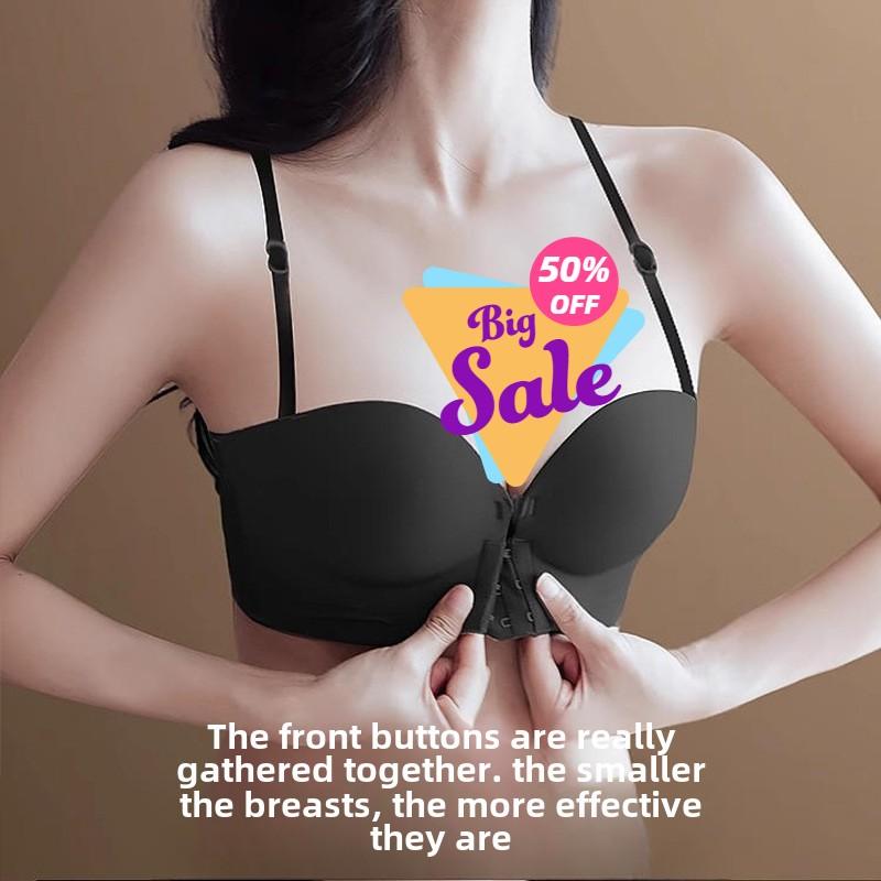 4CM Áo Ngực Có Dây Đeo Vai Có Thể Tháo Rời, Khóa Trước, Che Áo Ngực Chun,  Hỗ Trợ Trên Chống Trượt, Ngực Nhỏ Cho Thấy Lớn, Liền Mạch, Đồ Lót Lưng Không Đường May, Dành Cho Nữ, # BD2-08, Hàng Mới Về áo  nâng cài tạo khe gọng Bra áo  tàng  hình  trung  quốc