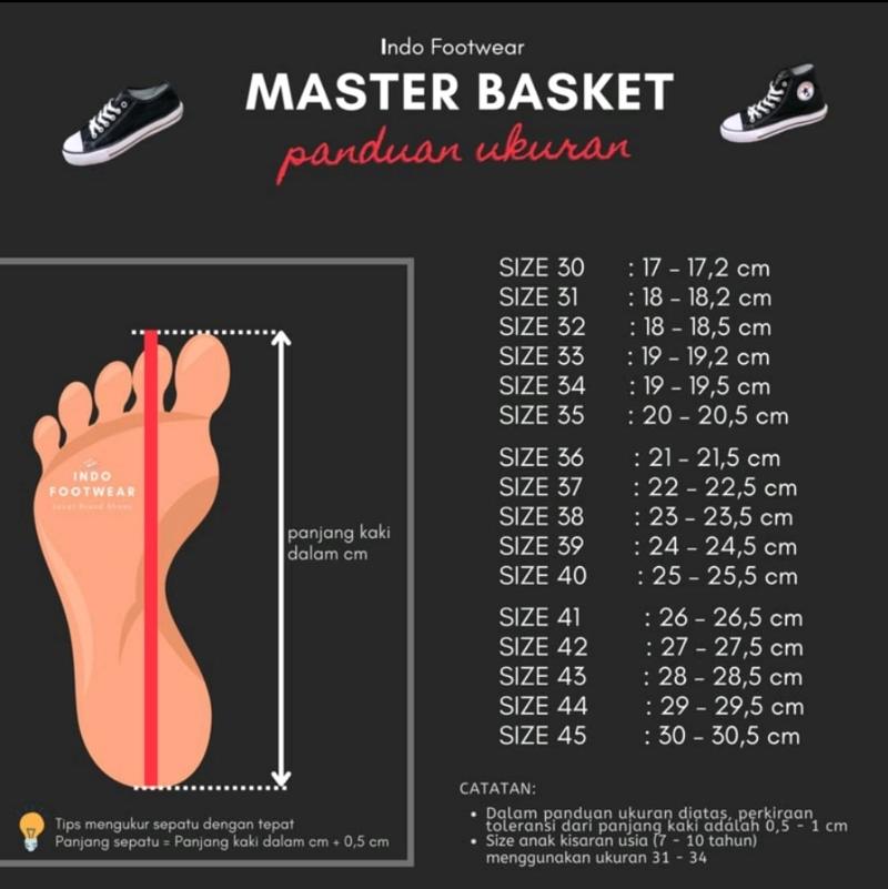 Product Introduction of SEPATU SEKOLAH MB MASTER BASKET HITAM PUTIH TINGGI PENDEK ANAK SEKOLAH LAKI LAKI PEREMPUAN SD SMP SMA UK 31-42 0