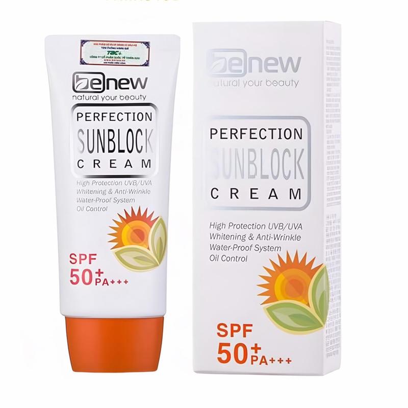  Kem chống nắng Benew Perfection Sunblock Cream chính hãng Hàn Quốc 50ml Sunscreen Sun Cream Skincare Collagen Chăm Sóc Da 