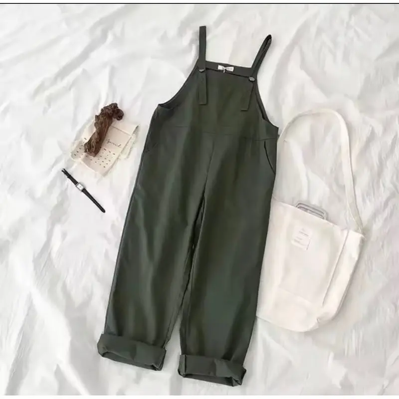 Flow Overall Jumpsuit Wanita Baju Kodok Korean Style Kekinian Terbaru Katun Panjang Casual Hitam 4