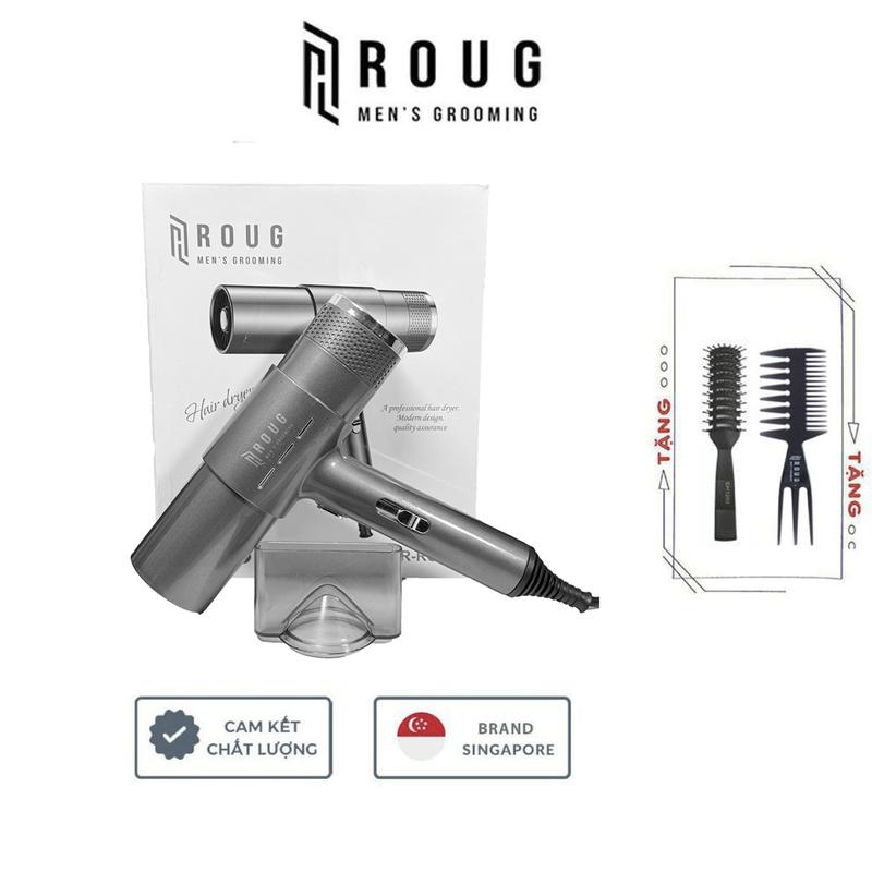 Máy sấy tóc Roug Men's Grooming 2000w ion âm cao cấp chính hãng + Tặng 2 lược tạo kiểu tóc và bán nguyệt