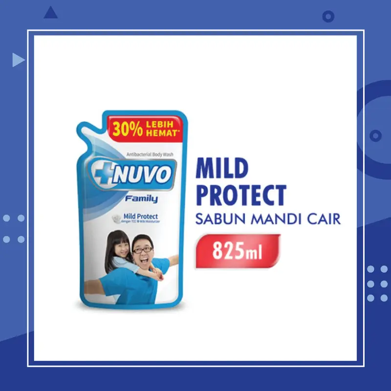 NUVO family body wash sabun mandi cair Antibacterial mild protect 825ml 1