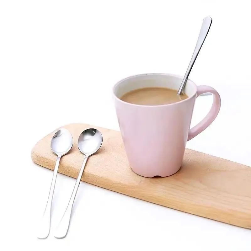 Stainless Steel Long Handle Spoon, 1 Count Durable Coffee Stirring Spoon, Ice Spoon, Kitchen Utensils for Home Use 2