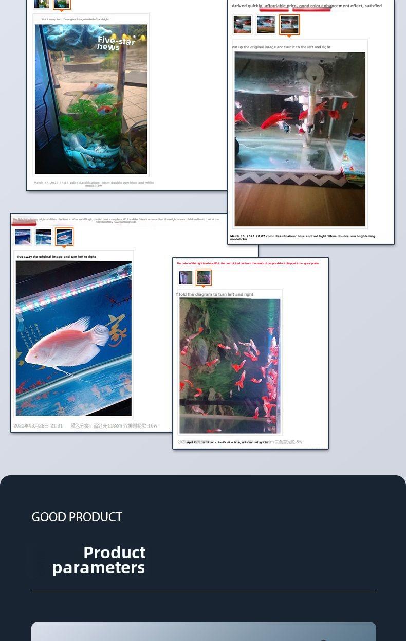 Product Introduction of [In Stock] Fish Tank Light LED Waterproof Submersible Light Tube Small Aquarium Full Spectrum Decorative Aquatic Plant Light Dragon Fish Light 9