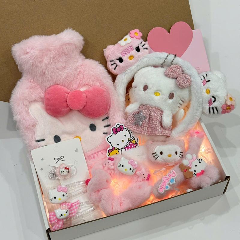 Hộp quà tặng túi chườm bụng hellokitty hồng sang trọng nhiều phụ kiện phù hợp tặng sinh nhật, lễ kỉ niệm, tặng người yêu nhân dịp 8/3, 20/10 (kèm túi+hộp+thiệp+đèn)