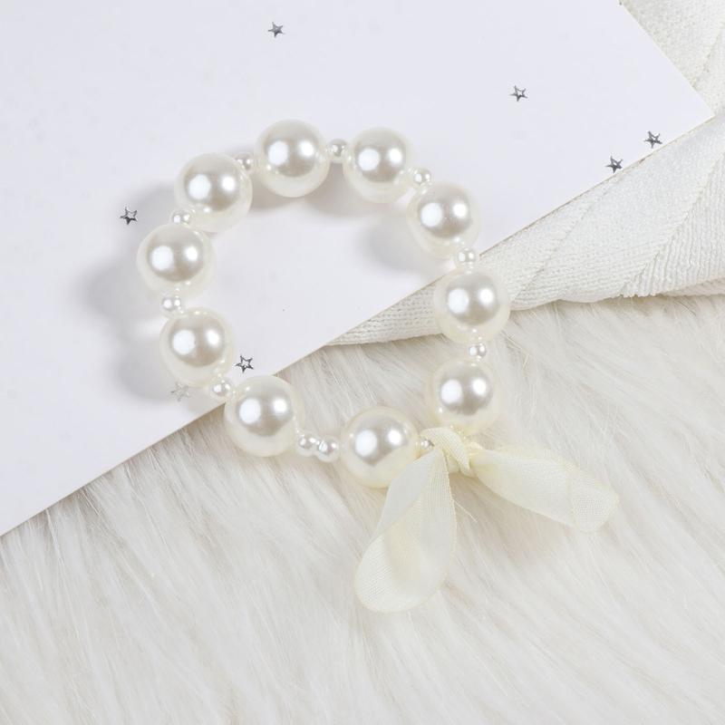 Product Introduction of Kids Girls Princess Accessories Faux Pearl Necklace Bracelet Set Girl Accessory Birthday Photoshoot Jewelry Sets 57