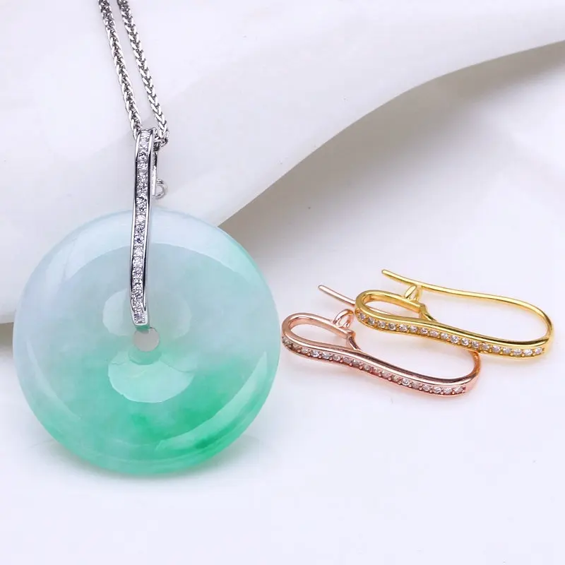 S92 5 Silver Small Peace Buckle Clip Pendant Buckle Jade Buckle Head Amber Pendant Universal Buckle Necklace Buckle