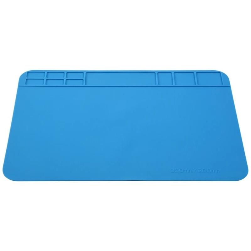 Product Introduction of Environmentally Friendly Heat Resistant Antistatic Soldering Mat Waterproof Blue Silicone Soldering Mat Dustproof Silicone Repair Pad Phone Repair Tool 10