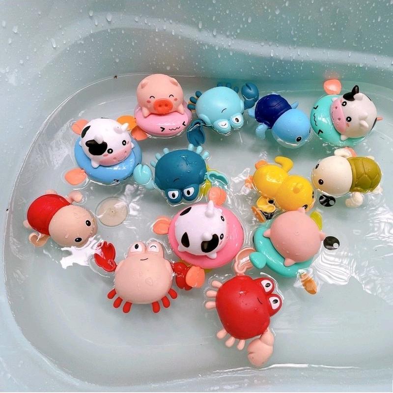 Đồ chơi nhà tắm cho bé, cua, cá heo, rùa, vịt vặn cót biết bơi trong nước dochoin hatam
