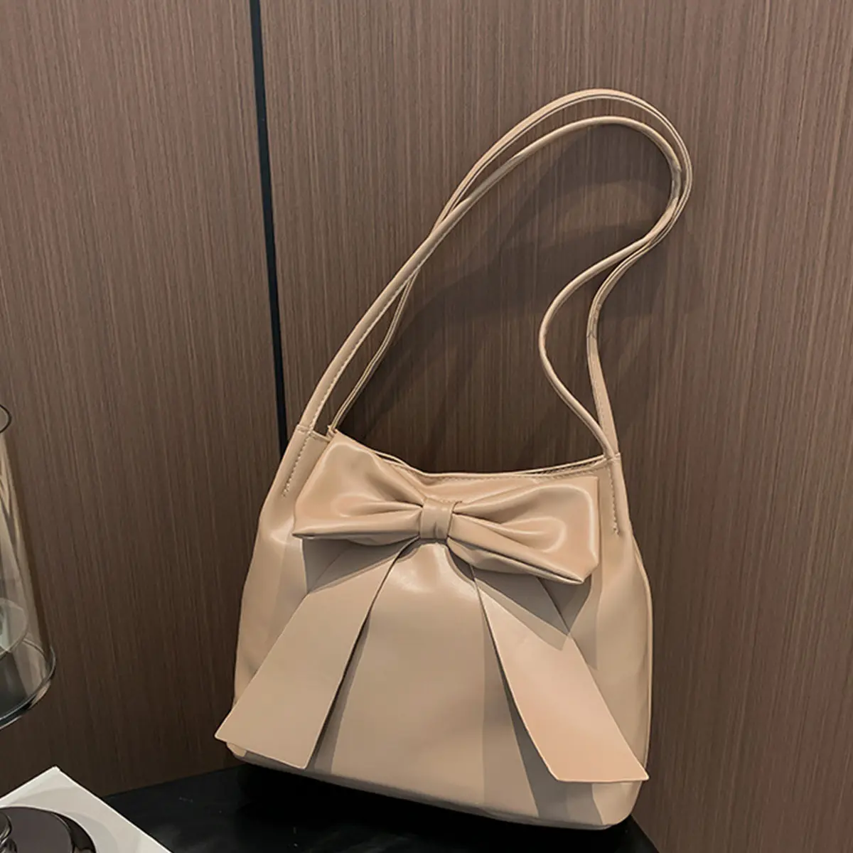 Popular Fashion Japanese Style Aesthetic Trend Simple Hand-Held Underarm Bag Large Capacity Bow Tote Bag For Women
