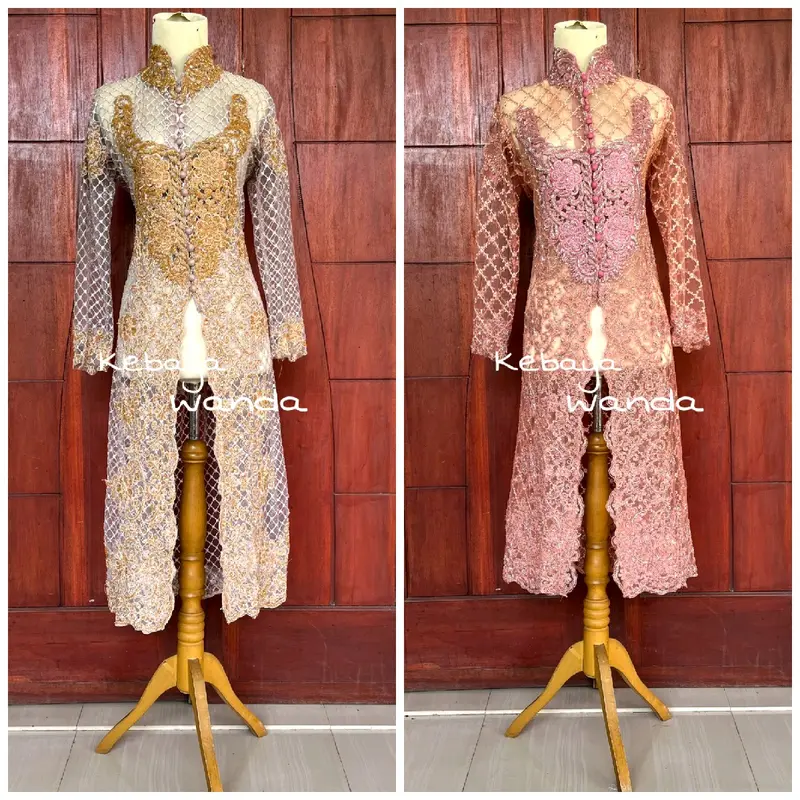 Ready Kebaya Akad Kotak Tanpa Payet / Kebaya Ibu Besan / Gaun Pengantin 4