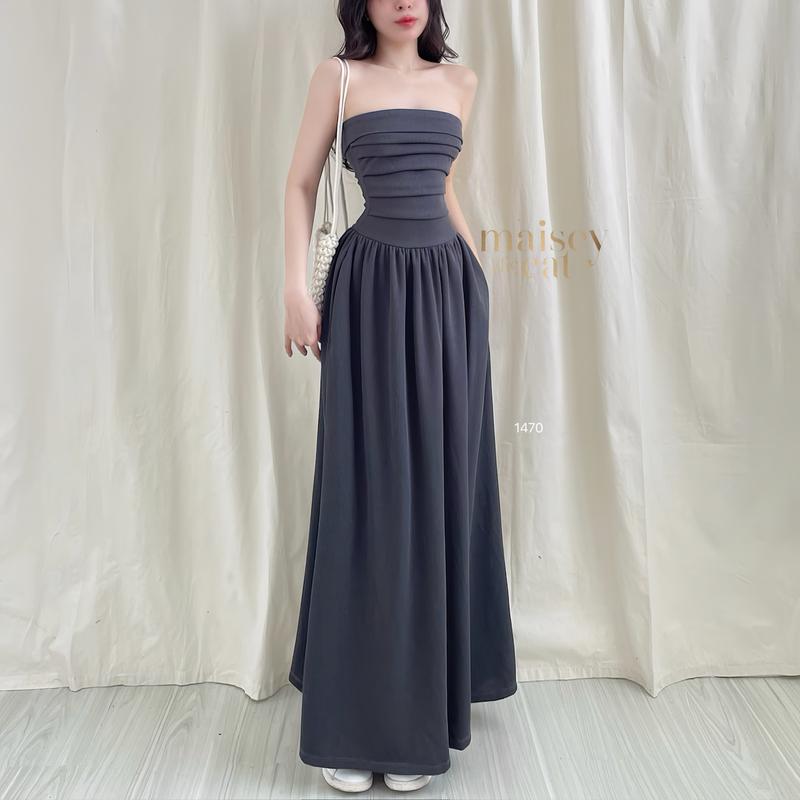 [MAISEY ẢNH THẬT] 1470 - ĐẦM MAXI CÚP NGỰC DRAPPING TỈ MỈ CÓ HAI TÚI SƯỜN TIỆN LỢI Nữ Women Nữ Women Dress Thun 4