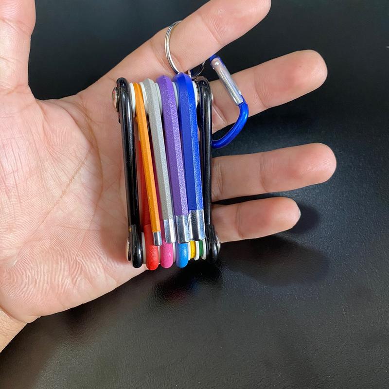 Bộ lục giác gập 9 chi tiết gồm các đầu lục giác , đầu hoa thị .kèm đầu vít 4 cạnh và vít 2 cạnh