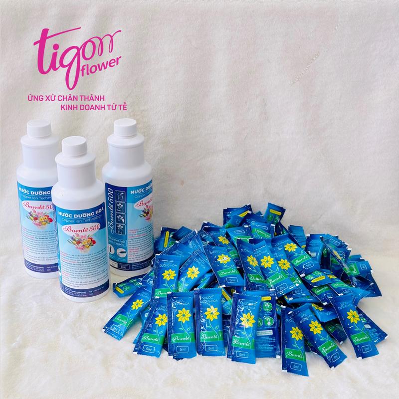 3 CHAI 900ML NƯỚC DƯỠNG HOA BAMBI - Giúp hoa tươi lâu và rực rỡ, giữ nước sạch hơn