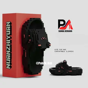 Sandal Anak Unisex Lucu Empuk Anti Slip Minecraft-MC Anak Laki-Laki Perempuan Empuk/Ringan