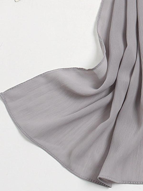 Women's 2024 Casual Solid Color Chiffon Shawl, Simple Wrinkle Long Soft Shawl for Daily Wear, Elegant Sunscreen Windproof Scarf for Women & Girls for Birthday Gift 7