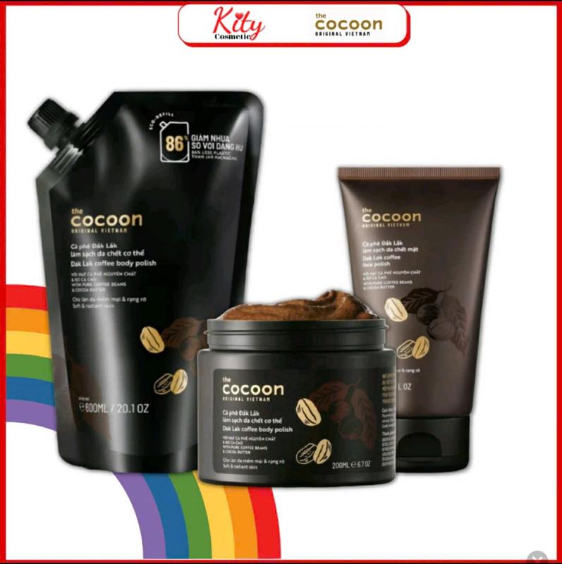  COCOON Cà phê Đắk lắk làm sạch da chết 200ml  Tẩy da chết mặt cà phê Đắk Lắk 150ml Dưỡng Da Body 