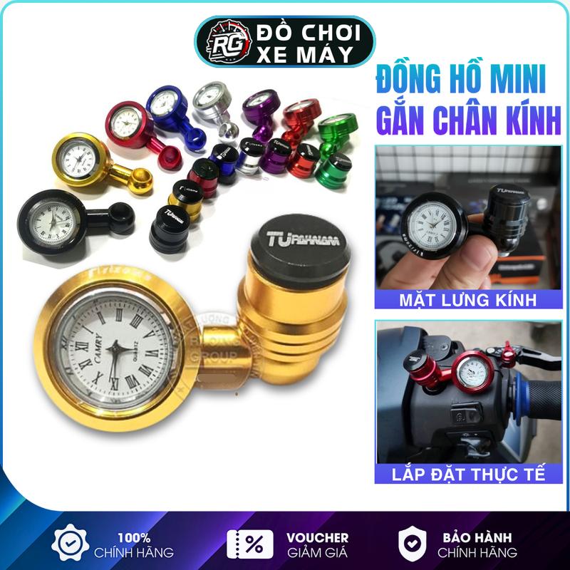 Đồng Hồ Mini Xe Máy Đồng Hồ Gắn Chân Gương Chân Kính Nhiều Mẫu Kèm Ốc Kiểu