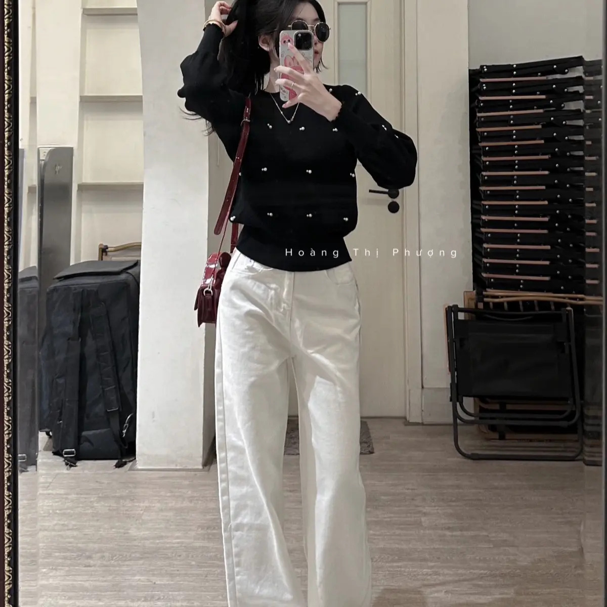 Quần jean trắng suông đứng tôn dáng dành cho nữ J201 - Shop Hoàng Thị Phượng- Women