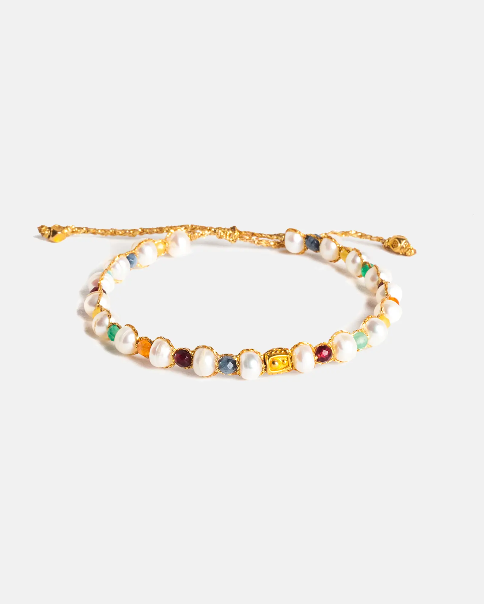 Pearl & Gemstone Tali Warna Golden | Mutiara Pearl | Gemstones Bracelet for Women Aesthetic Samapura