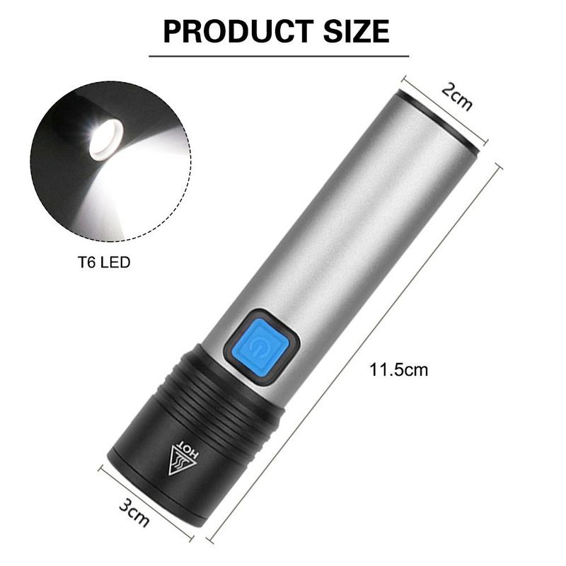 Đèn pin màu tím UV365nm sạc USB Đèn pin hợp kim nhôm LED thu phóng kính thiên văn mini UV phát hiện tiền giấy đèn phát hiện huỳnh quang 7