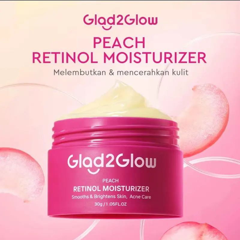 [2 PCS] GLAD2GLOW NIGHT RENEW BUNDLING 2 IN 1 / MOISTURAIZER RETINOL + PEELING SERUM AHA BHA PHA / MENCERAHKAN WAJAH / RETINOL RENEW SET 1