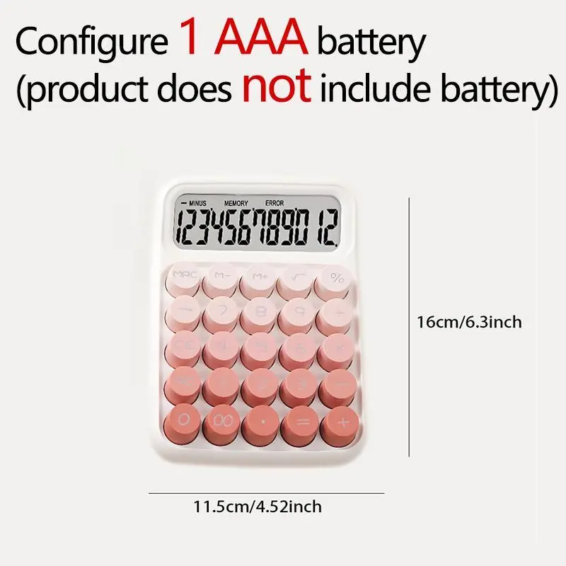 Portable Mini Calculator without Battery, 1 Count 12 Bit Desktop Calculator with Sensitive Button, Accounting Supplies for Office School 1