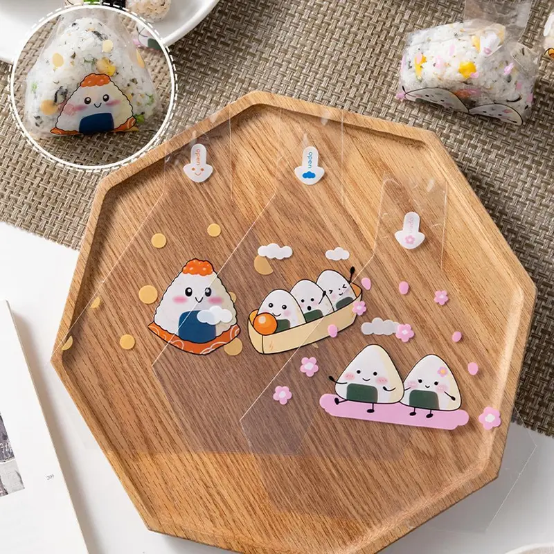 Túi Đóng Gói Cơm Nắm Hình Tam Giác Hoạt Hình, Thiết Kế Đáng Yêu, 50 Chiếc, Dụng Cụ Sushi, Làm Acc, Khuôn Z7X3 Onigiri, Để Làm Đồ Ăn Nhẹ, Z7X3 2