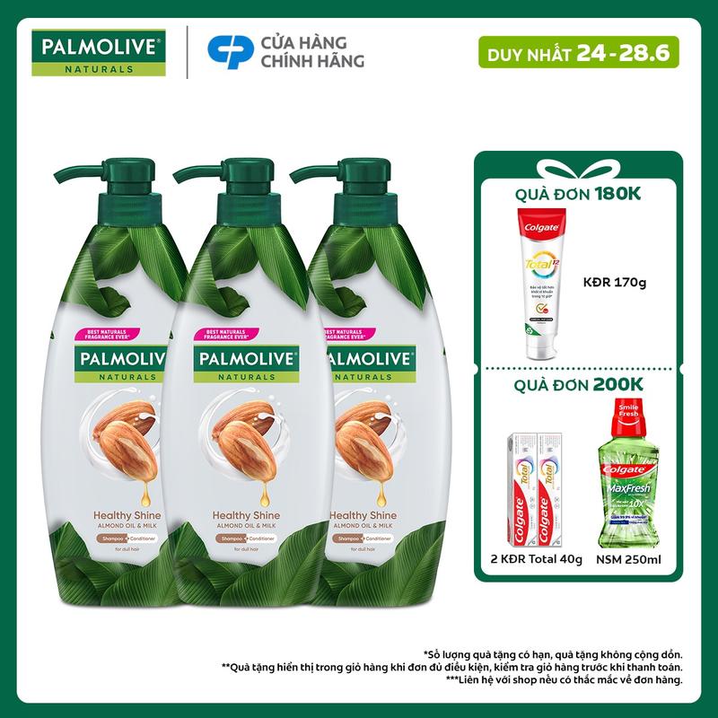 [Duy nhất 24 - 28.6] Bộ 3 dầu gội Palmolive Naturals chiết xuất thiên nhiên Chăm Sóc Tóc và Dưỡng Tóc bồng bềnh 600ML x2 phù hợp cho Nữ và Nam