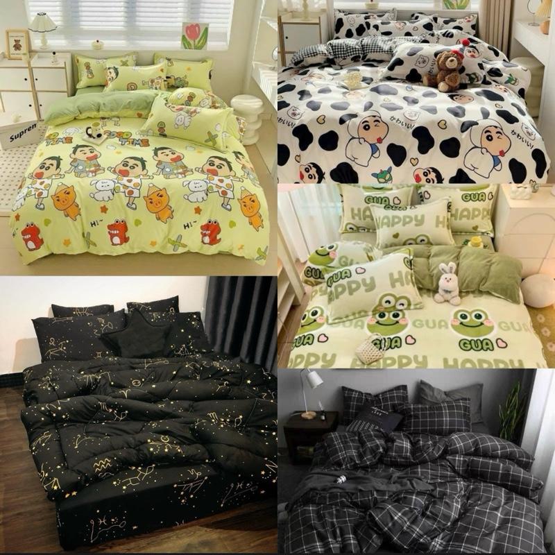 Sét 5 món chăn ga hót của năm ( chăn phao sẵn ruột + 1 ga bọc nệm + 2 vỏ gối nằm + 1 vỏ gối ôm ) 0