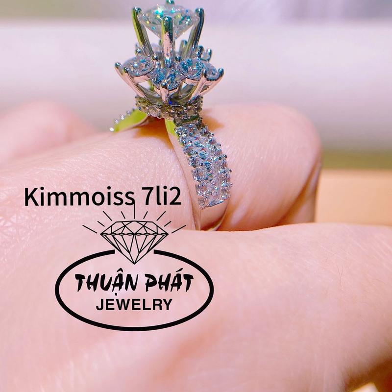 Phụ Kiện Nhẫn Nữ  N084  Hoa Mai Viên Chủ 7li2 KimMoiss Đeo Tay Sang Trọng Trang Sức Bạc Ý Xi Bạch Kim - Bạc Thuận Phát