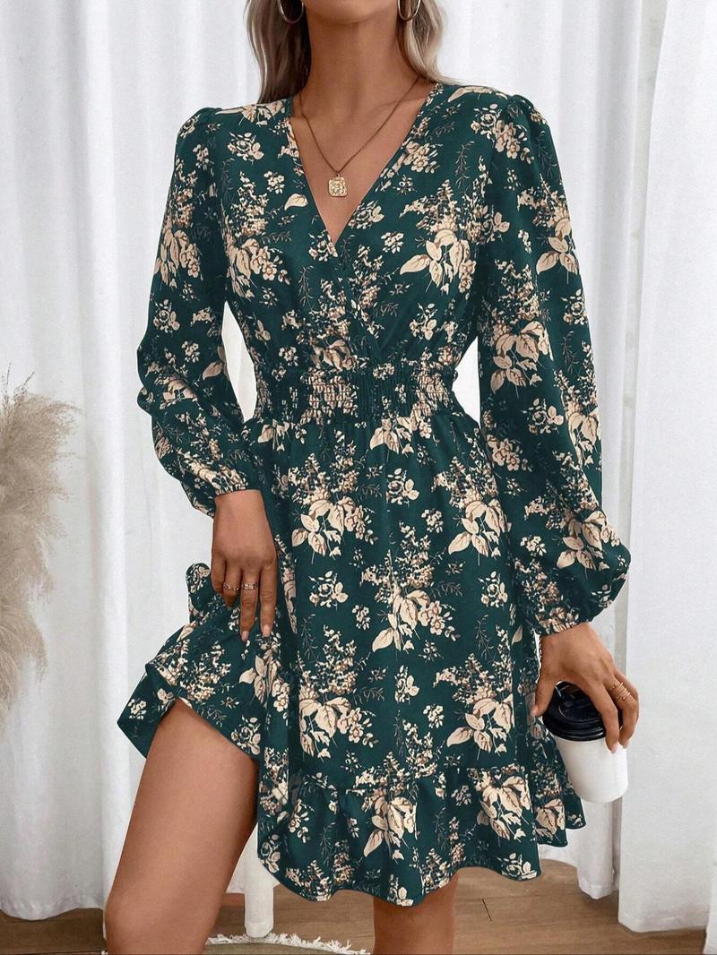 Product Introduction of Women's V Neck Dress, Casual A Line Dress for Spring & Fall, Women's Clothing for Daily Wear 1