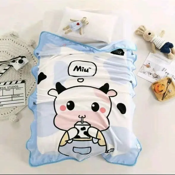 Chăn lông tuyết cho bé, họa tiết hoạt hình, mềm mại kích thước 1mx1m4 nặng 400g 7