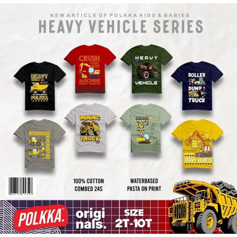 KAOS ANAK LAKI LAKI ALAT BERAT/ TRANSFORMASI