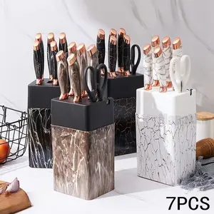7PCS Marble Stainless Steel Japanese Knife Multifungsi Pisau Koki Alat Dapur Knife Set High Quality Pisau Dapur Set