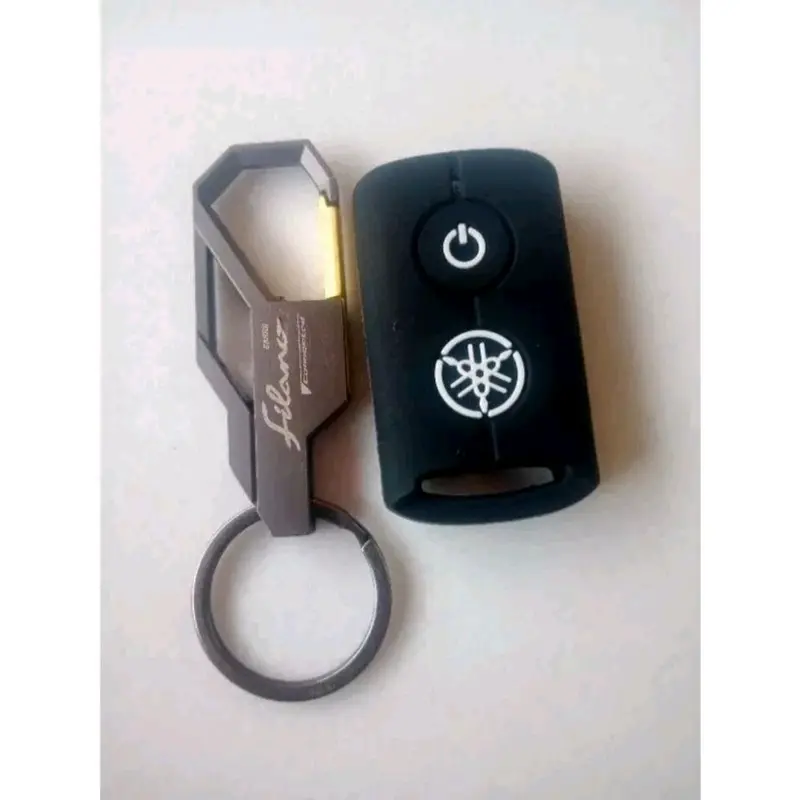 Paket Gantungan Kunci Logo Grand Filano Plus Sarung Silicon Remote Keyless Logo Yamaha 4