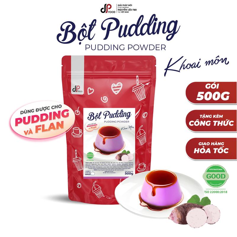Bột Pudding Khoai Môn DPFOOD - Gói 500G - Thơm Ngon Mềm Mịn - Làm Topping Trà Sữa, Chè, Cacao/Milo Dầm Ăn Vặt