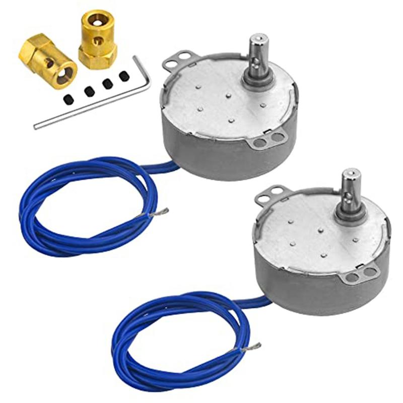 2 PCS Synchronous Motor Turntable Motor + 2 PCS 7mm Flexible Coupling Connector 4