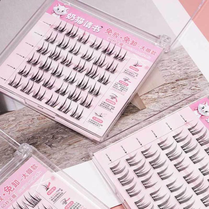 Product Introduction of Milk Cat Love Letter Series Fake Eyelashes Glue-Free Individual Single Tuft Eyelashes DIY Eyelash Extension Tool 25