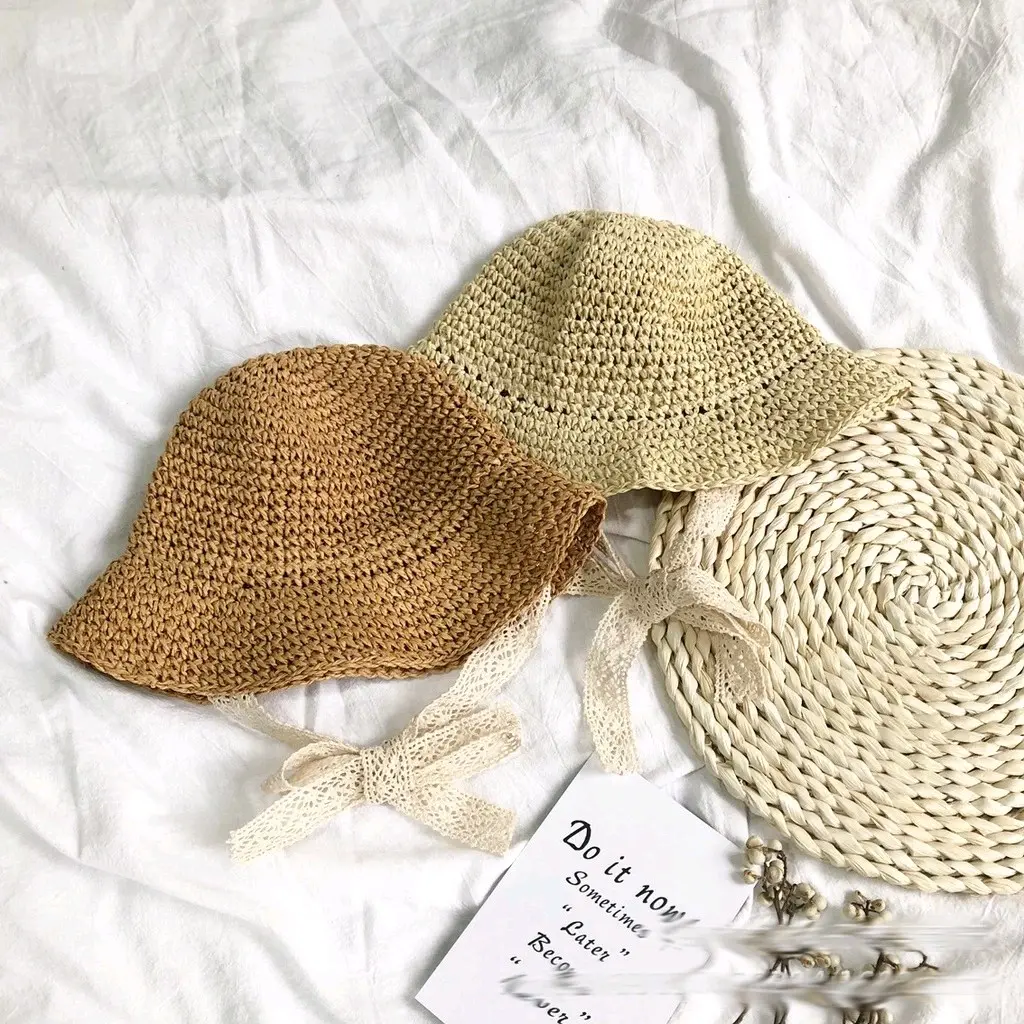 Topi Bucket Jerami Anak Laki Laki Perempuan 1 Tahun Import