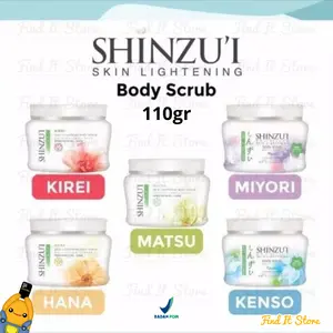 Find It Store - Shinzui Lulur Badan Skin Lightening Body Care Scrub Mandi 110gr | Scrub Pencerah | BPOM Original Bunga Kotoran Perawatan Mencerahkan Tubuh Niacinamide Memutihkan