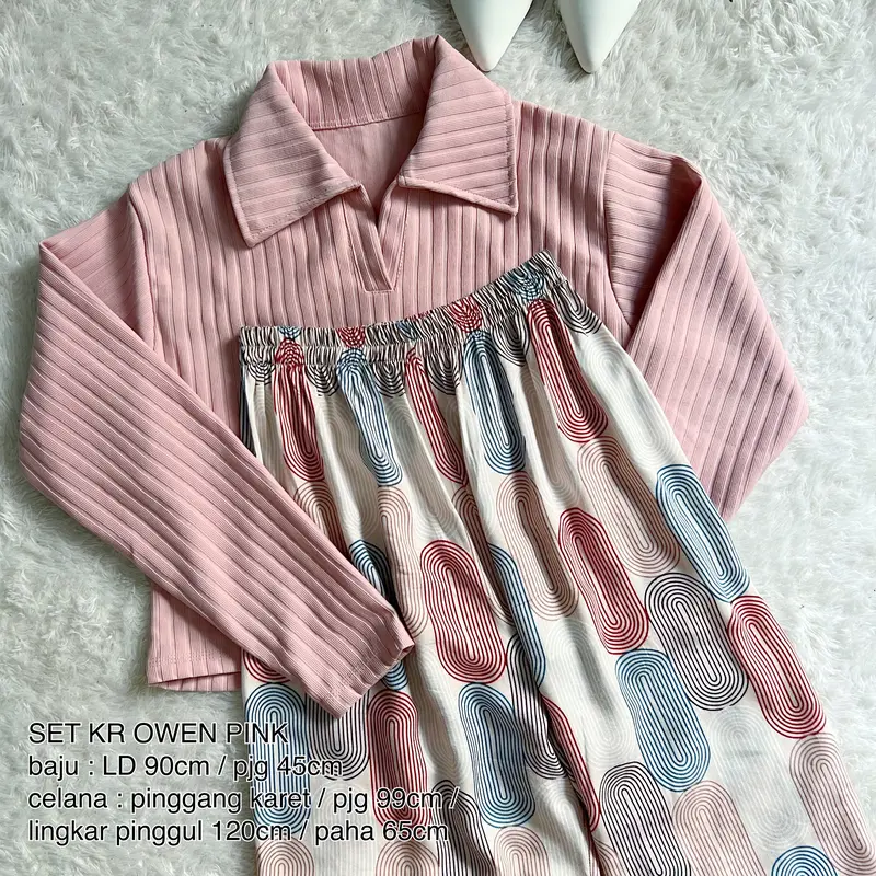 Set Baju Celana Wanita Setelan Panjang Wanita Nyaman Dewasa Katun 8
