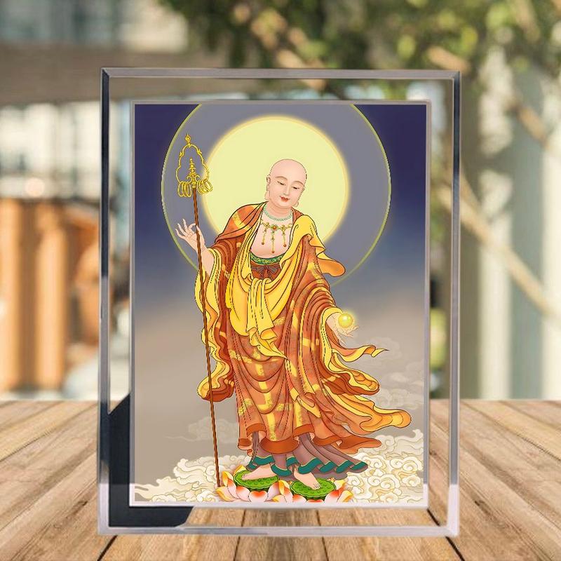 Product Introduction of Please Give a Blessing to Dizang Bodhisattva Crystal Glass Photo Frame Decoration Dormitory Office Family Good-looking Decoration Table 1