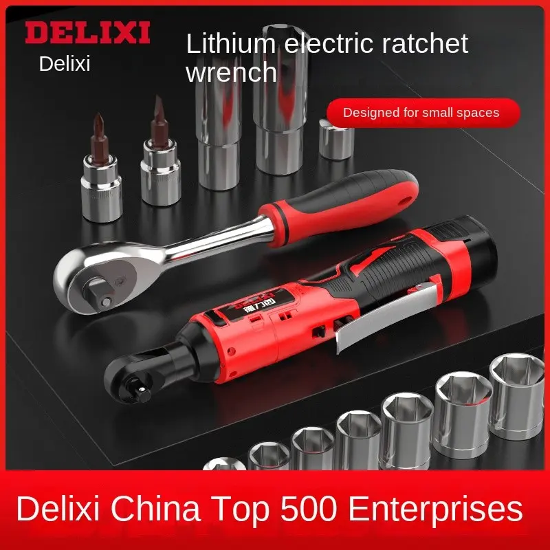 Delixi Electric Ratchet Wrench 90 Degree Right Angle Cordless Wrench Lithium-Ion