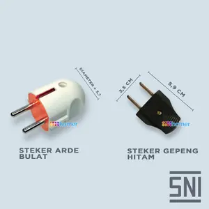 Steker Arde ground kepala colokan putih Bulat Oval plug adapter Pin Kuningan Steker Gepeng Steker kepala colokan Biasa Gepeng Hitam kuningan